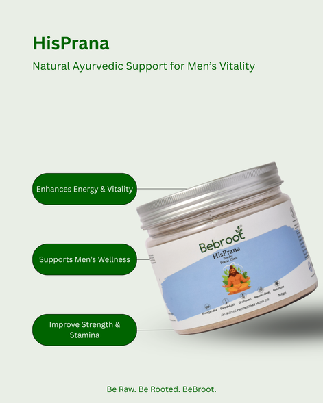 Beverage container labeled 'Bebroot' with 'HisPrana' branding on a light gray background.