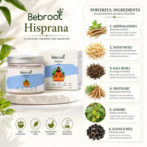 Bebroot HisPrana Prana Elixir - Natural Men's Performance Supplement with Kaunch Beej, Shatavari & Ashwagandha