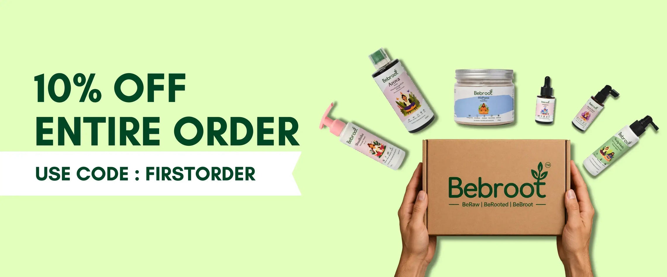 Bebroot Promotional banner offering discount on all products