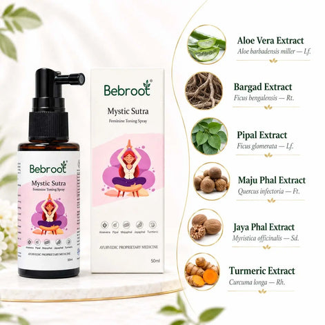 MysticSutra Key Ingredients – Aloevera, Pipal, Majuphal, Jayaphal & Turmeric for Feminine Toning & Intimate Care