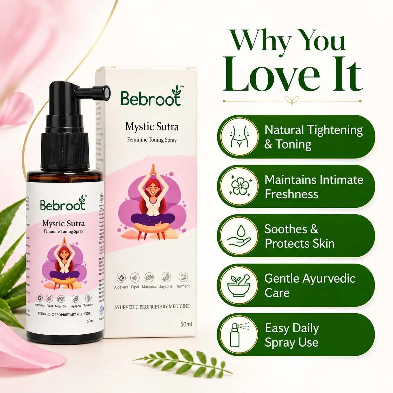 Why Women Love MysticSutra – Natural Feminine Toning Spray That Restores & support Comfort, Firmness & Confidence