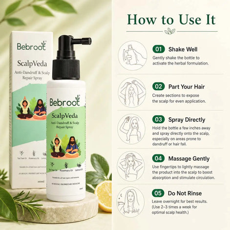 ScalpVeda anti-dandruff spray bottle to support hair and scalp health buy online 