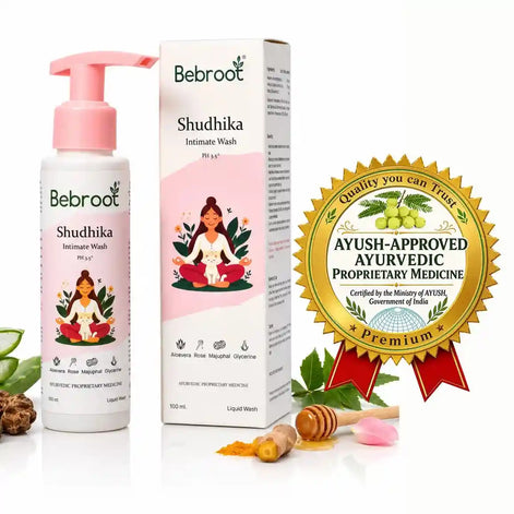 Shudhika is AYUSH Certified Ayurvedic Intimate Wash for women, pH 3.5 Balanced, Gentle for Daily Feminine Hygiene